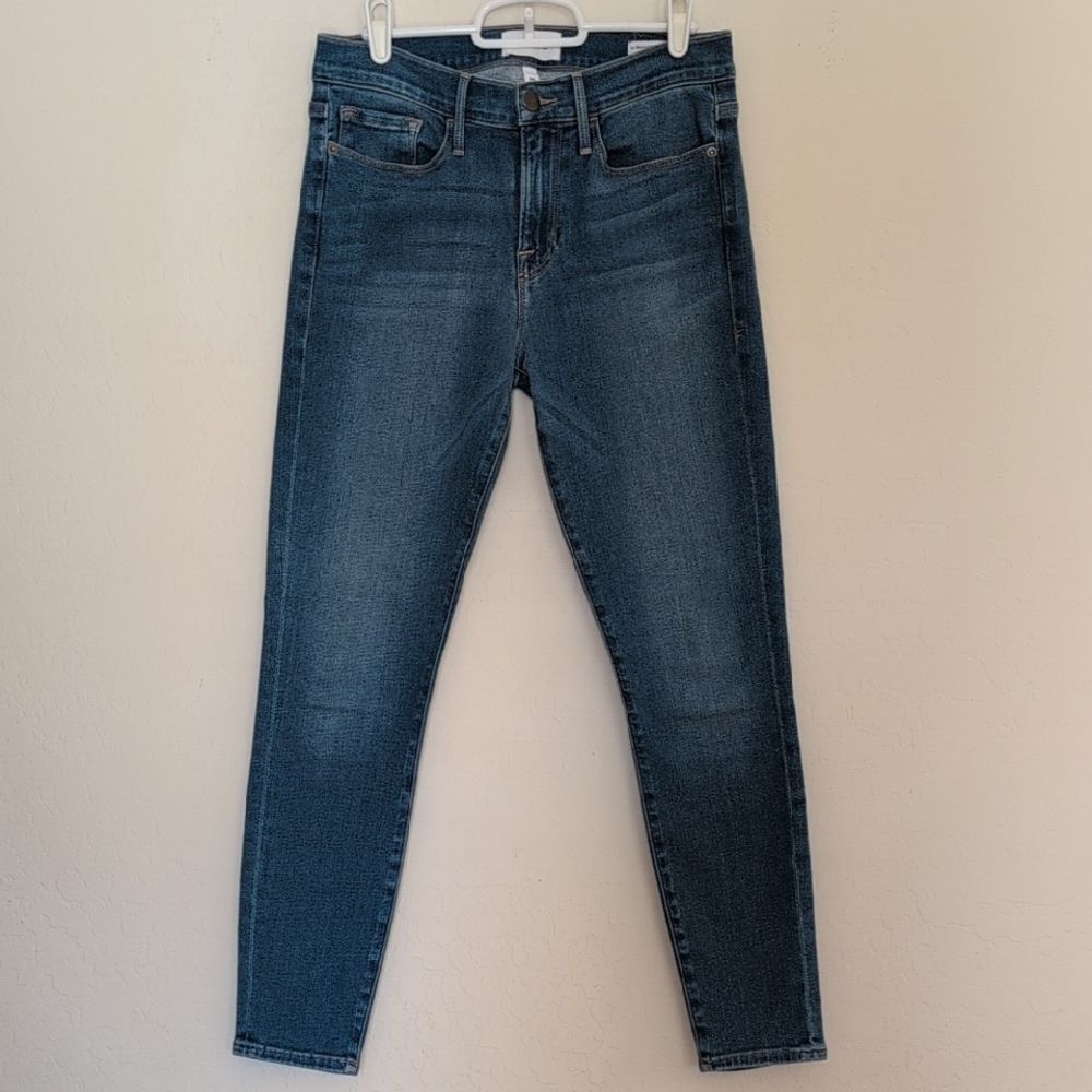 Frame Denim Le Skinny De Jeanne Crop Ankle Capri Jegging Jeans Blue - Size 28